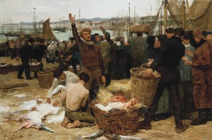 Fish market near port